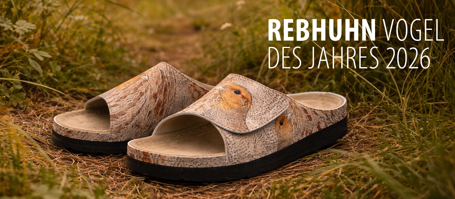 abendliche Sommerstimmung - mit Rebhuhn bedruckte Berkemann Sandale