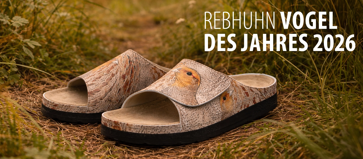 abendliche Sommerstimmung - mit Rebhuhn bedruckte Berkemann Sandale