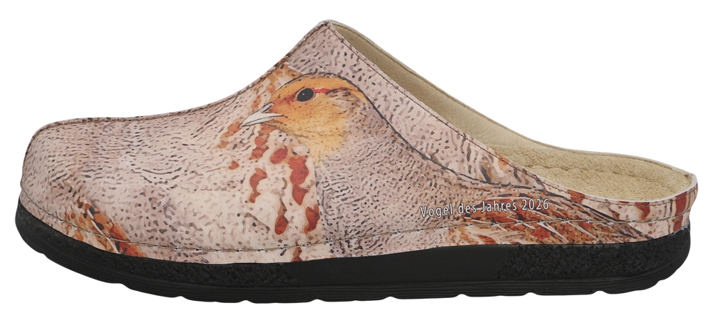 mit Rebhuhn bedruckter Berkemann Clog